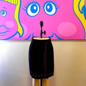 Moschino Cheap Chic Black Nobody's Perfect Measuring Tape Wrap Skirt